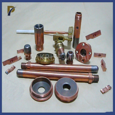 Soldadura de resistência de cobre brilhante dos elétrodos do cobre do tungstênio do tubo do tungstênio do cobre da liga de CuW do conector das peças do tungstênio